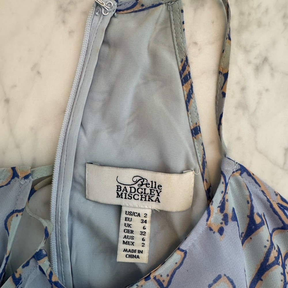 Badgley Mischka Blue Floral Dress - Picture 5 of 7